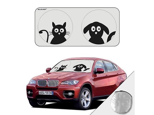 Windshield Sun Shade Auto Car Sunshade Cartoon Front Windshield Cover UV Rays Sun Visor Protector Keep Vehicle Cool for SUV Trucks Minivan with