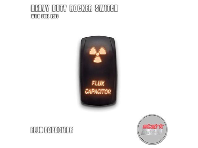 FLUX CAPACITOR - Orange - 5-PIN Laser Etched LED Rocker Switch Dual Light - 20A 12V ON/OFF