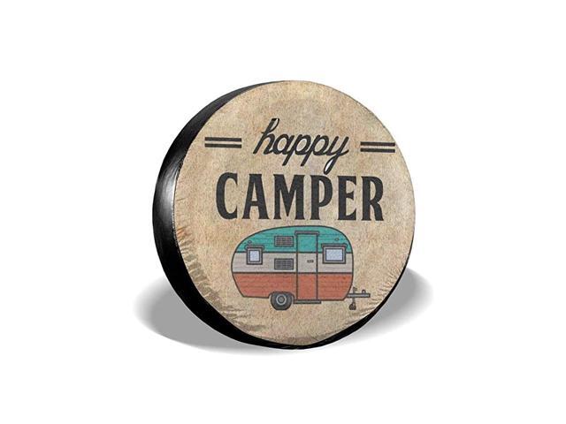 Spare Tire Cover Happy Camper Camping Universal Wheel Tire Covers for Jeep Trailer RV SUV Truck Camper Travel Trailer Accessories 14151617 Inch