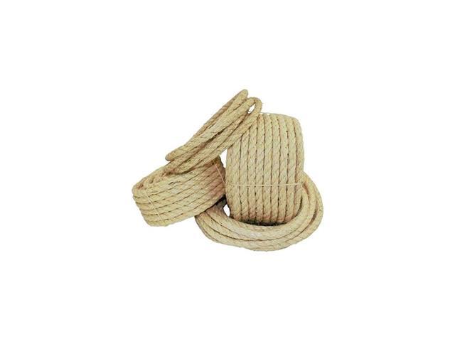 Twisted Sisal Rope - Natural Fibers Moisture & Weather Resistant Rope for Marine Decor Indoor/Outdoor Use (1/2' x 10ft)