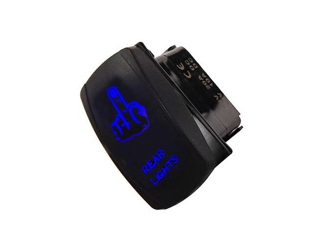 Car 12V 20A Light Button Rocker Toggle Switch Blue LED Rear Light ON OFF 5Pin