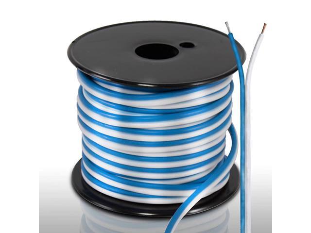 18 Gauge Speaker Wire Waterproof Marine Grade Cable in Spool for Connecting Audio Stereo to Amplifier Surround Sound System TV Home Theater and Car