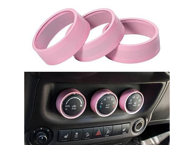 Air Conditioning Button Cover Decoration Twist Switch Ring Trim for Jeep Wrangler JK JKU Patriot 2011-2018 Compass 11-16 Liberty 08-12 Dodge