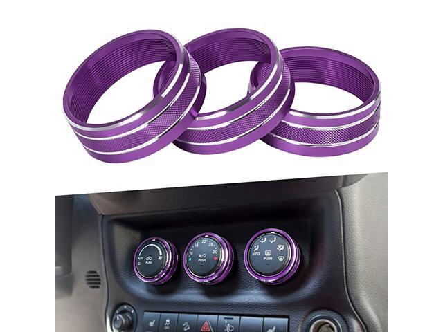 Air Conditioning Button Cover Decoration Twist Switch Ring Trim for Jeep Wrangler JK JKU Patriot 2011-2018 Compass 11-16 Liberty 08-12 Dodge