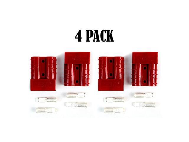 Gauge Power Ground Quick Disconnect Battery Trailer Jumper Red SB50-4 PCS