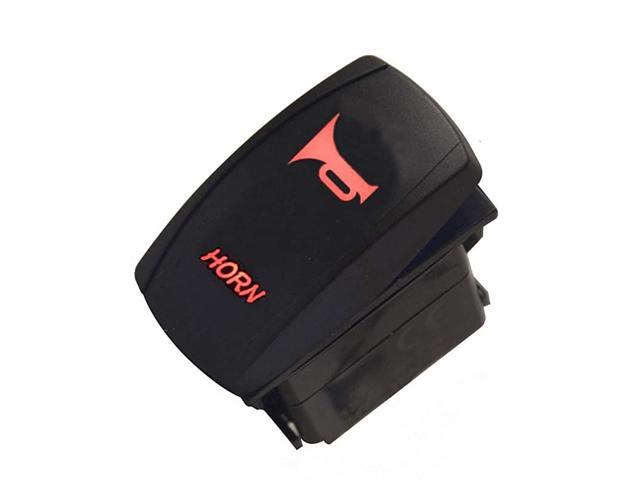Car Truck Boat Motor 12V 20A Light Push Button Rocker Toggle Switch Momentary Red LED Horn Light Speaker 5Pin
