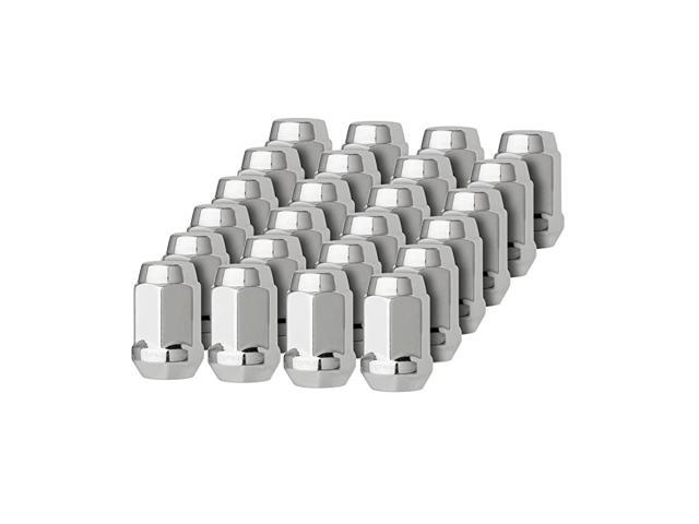 Chrome 1/2-20 Closed End Bulge Acorn Lug Nuts - Cone Seat - 3/4' Hex