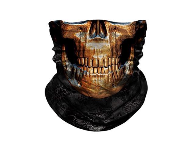 Skull Face Mask Half Sun Dust Wind Protection 3D Tube Mask Seamless Durable Face Mask Bandana Skeleton Face Mask Motorcycle Bike Riding Fishing