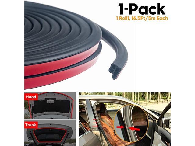 Car Weather Stripping Universal Self Adhesive Auto Door Rubber Draft Seal Strip Car Window Door Engine Cover Noise Insulation(47/100 Inch Wide X
