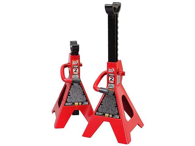 T42002 Torin Steel Jack Stands 2 Ton 4000 lb Capacity Red 1 Pair