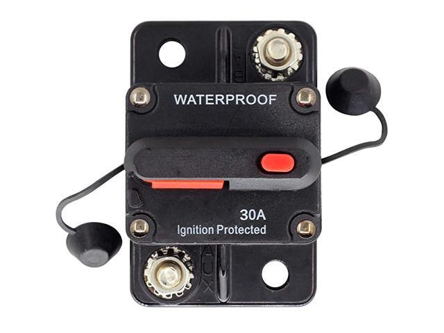 Circuit Breaker 30 Amp Car Automotive Marine Boat Audio Circuit Breaker with Manual Reset 12V- 42VDC Waterproof (30A)