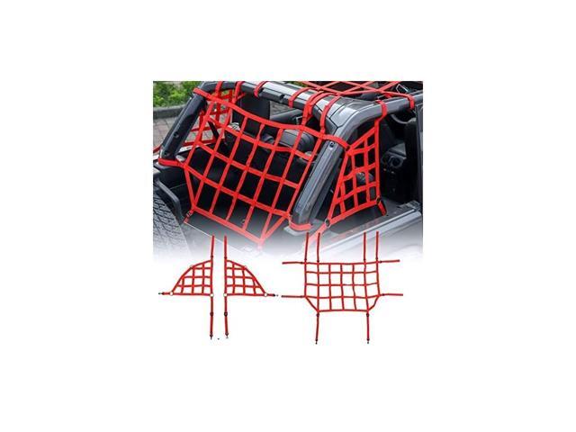 for JK Cargo Net 3 Set Cargo Net Cover for 2007-2018 Jeep Wrangler JKU 4 Door