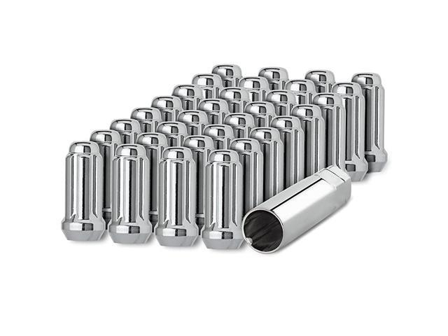 Chrome 14x15 Closed End Duplex XL Spline Lug Nuts for Aftermarket Wheels