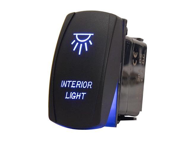 LS083101JL Laser Backlit Rocker Switch Kit for Vehicle Boat Marine On/Off Interior Light 20A 12V LED Light Blue