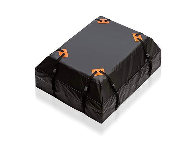 Waterproof Car Rooftop Cargo Bag - 15 Cubic Feet Large Storage Carrier with Heavy Duty Straps Fits All Racks for Cars Side Rails Cross Bars or