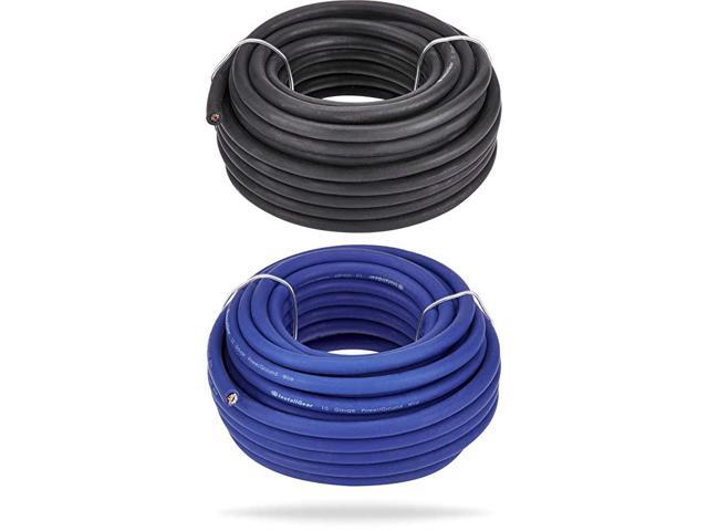 10 Gauge 25ft Blue and 25ft Black PowerGround Wire True Spec and Soft Touch Cable
