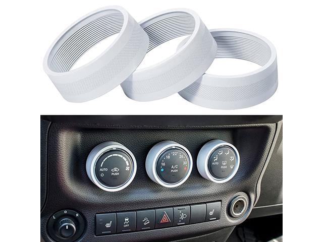 Air Conditioning Button Cover Decoration Twist Switch Ring Trim for Jeep Wrangler JK JKU Patriot 2011-2018 Compass 11-16 Liberty 08-12 Dodge