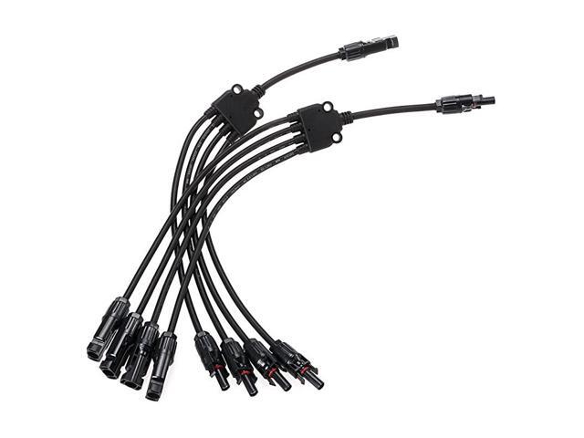 Y Branch 1 Male to 4 Female MFFFF and 1 Female to 4 Male FMMMM Connectors Parallel Adapter Wire Plug Tool Kit for Solar Panel