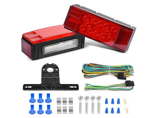 TL20 2PCS Submersible Kit Low Profile Rectangular LED Stop Tail Turn Signal Side Marker Light on 12V RV Pickup Trucks Marine Boats Trailers 2 Years