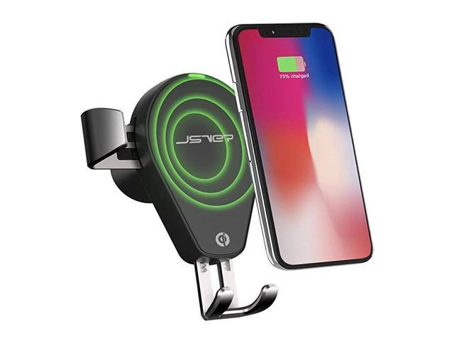 Wireless Car Charger Mount Auto Clamping 10W/75W Fast Charging Qi Car Phone Holder Adjustable Windshield Dashboard Gravity Air Vent Phone Holder