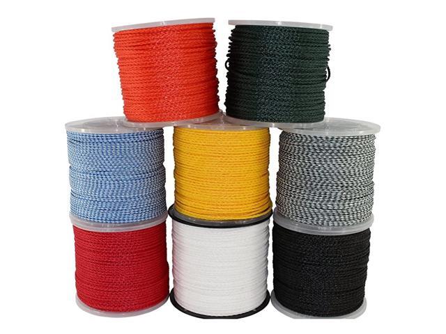 Lightweight Hollow Braid Polypropylene Rope - Moisture & Chemical Resistant (3/16' x 50ft Yellow)