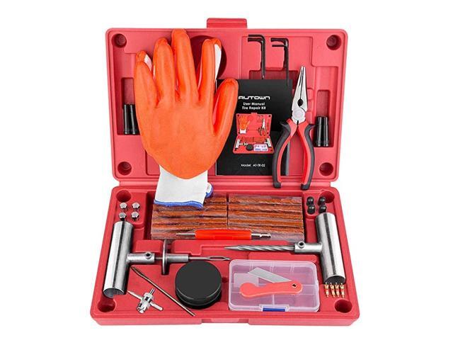 Tire Repair Kit 75 Pcs Tire Plug Kit Universal Tire Repair Tools Heavy Duty Flat Tire Puncture Repair Kit for Car Motorcycle Truck ATV