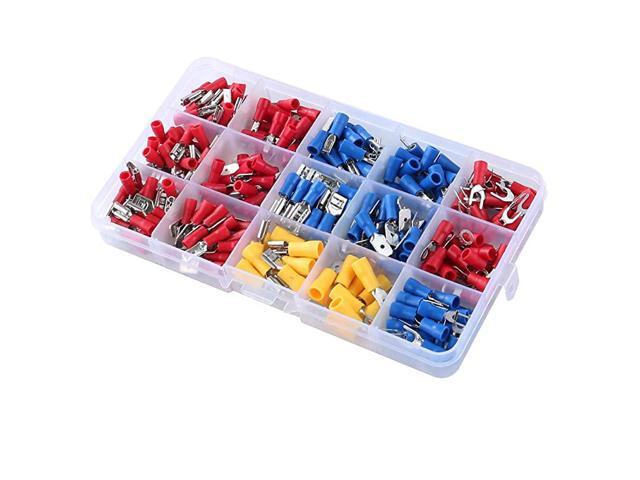 280Pcs Electrical Wire Connectors Kit Suitable for Marine Home Speakers Various Crimp Terminal Shovel Shapes Butt Connector Kit