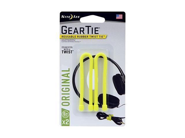 GT6-2PK-33 Original Gear Rubber Twist Tie 6' - 2-Pack Neon Yellow