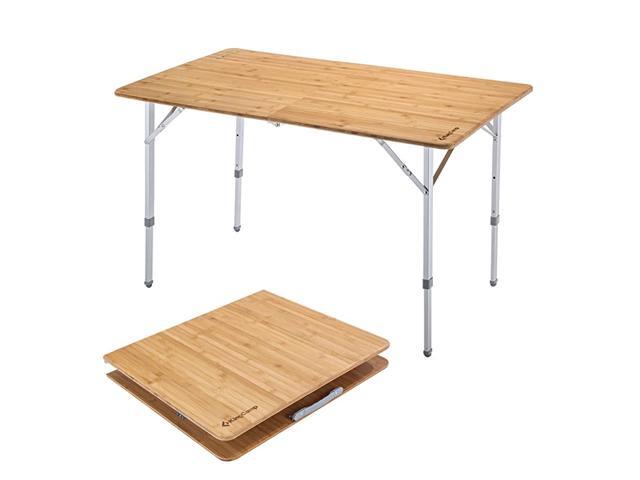 Bamboo Heavy Duty 176 lbs Environmental Protection Oversize Anti-UV Portable Folding Table Picnic Camping Three Heights4-6 People