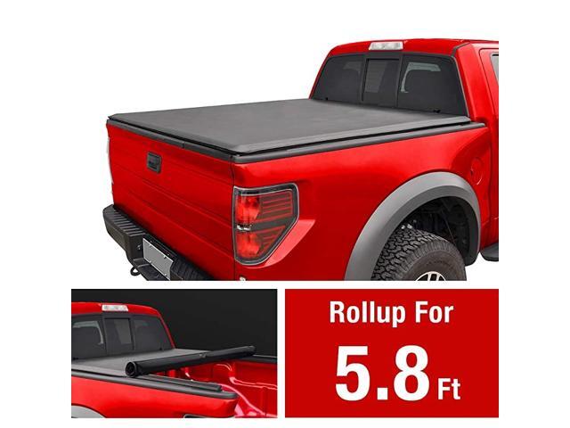 Soft Roll Up Truck Bed Tonneau Cover Compatible with 2014-2018 Chevy Silverado/GMC Sierra 1500; 2019 LD/Limited Only Fleetside 5'8' Bed