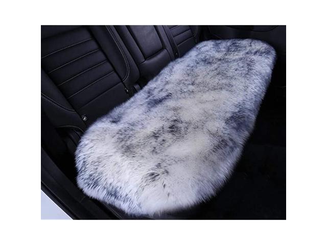 Sheepskin Car Back Seat Cover Pad 18x535 inch Long Wool Seat Cushion Winter Warm Universal Fit Auto SUV Truck Dinner Chair Office Chair Back