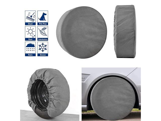 Set of 4 Wheel Tire Covers Waterproof UV Sun RV Trailer Tire Protectors Fit 27 to 41 Truck Camper Van Auto Car Tires Diameter