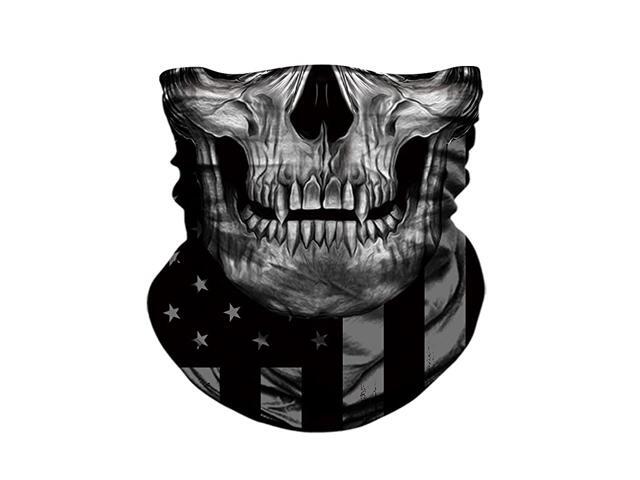 Skull Face Mask Half Sun Dust Wind Protection 3D Tube Mask Seamless Durable Face Mask Bandana Skeleton Face Mask Motorcycle Bike Riding Fishing