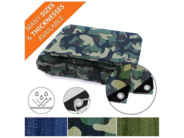 Duty Tarps Waterproof Ground Tent Trailer Cover Multilayered Tarpaulin in Many Sizes and Thicknesses 6 Mil - Camo - 10' x 18'