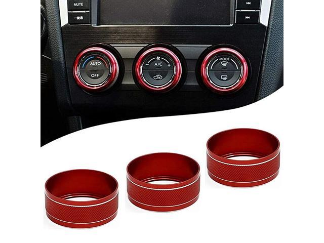 AC Climate Control Knob Ring Covers For Subaru WRX STI Impreza Forester XV Crosstrek Control Switch Knob Covers Red Anodized Aluminum