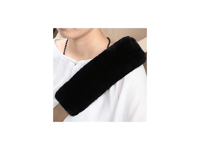 2 PCS Authentic Sheepskin Auto Seat Belt Cover Shoulder Seatbelt Pad for Adults Youth Kids Toddlers - Car Truck SUV Airplane Camera Backpack