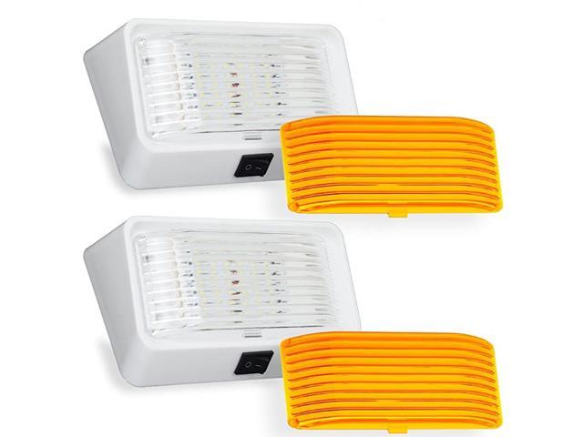 RV Exterior Porch Utility Light with Switch - 12v 280 Lumen Lighting Fixture Replacement Lighting for RVs Trailers Campers 5th Wheels White