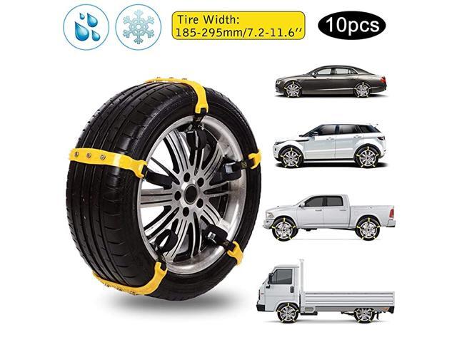 Chains Anti Slip Chains Snow Chains Car Emergency Thickening Anti-Skid Chain Fit for Most Car/SUV/Vans/Truck Set of 10 with Free Snow Shovel and