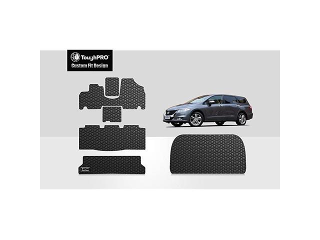 Floor Mat Accessories 1st + 2nd + 3rd Row + Cargo Mat Accessories Compatible with Honda Odyssey - All Weather - Heavy Duty - (Made in USA) - Black