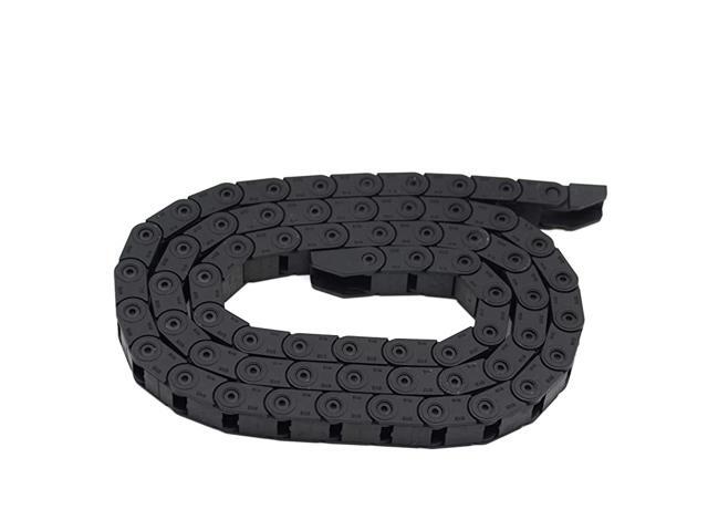 R18 Internal Size 8X8mm 1Meter Length Black Plastic Flexible Drag Chain Cable Wire Carrier Closed Type for 3D Printer and CNC Machines (8mmX8mm-Close)
