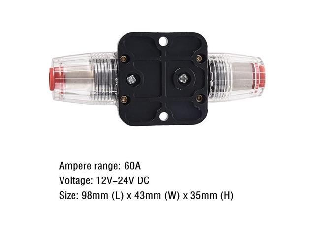 Fuse Holders 60amp 20A 30A 40A 50A 80A 100A 150A Inline Circuit Breaker for Car Audio and Amps Overload Protection Reset Fuse Inverter 12V24V DC