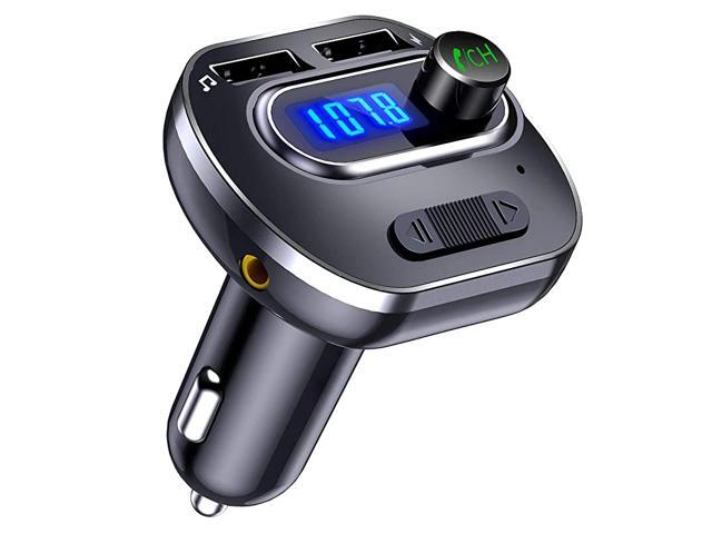 Bluetooth FM Transmitter for Car Wireless InCar Bluetooth Adapterw USB Port Support Aux Input Output TF Card and UDisk HandsFree calls