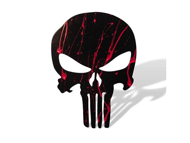 Powder Coated Steel Punisher Trailer Hitch Cover/Insert (Subdued USA Flag)