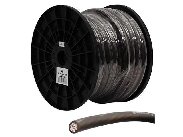R0G30BLACK 0 Gauge 30-Ft Spool Black Car Amp Power+Ground Wire Cable