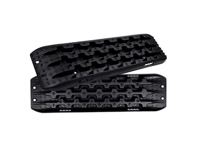 Recovery Track Recovery Traction Mats for Off-Road Mud Sand & Snow Vehicle Extraction (Set of 2) Black