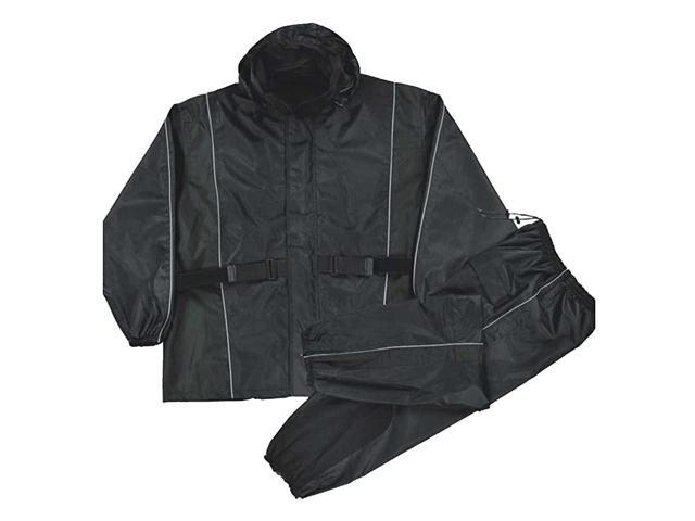 Men's Waterproof Rain Suit (Black XXX-Large)