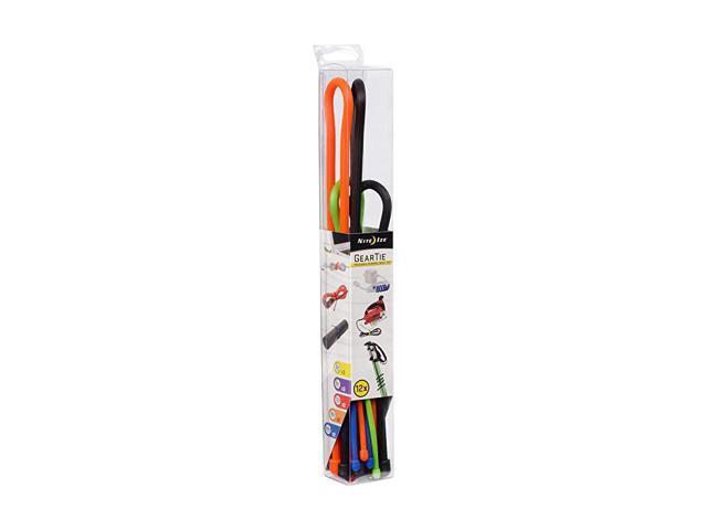 Original Gear Tie Reusable Rubber Twist Tie Assorted Colors and Sizes 12 Pack Made in the USA