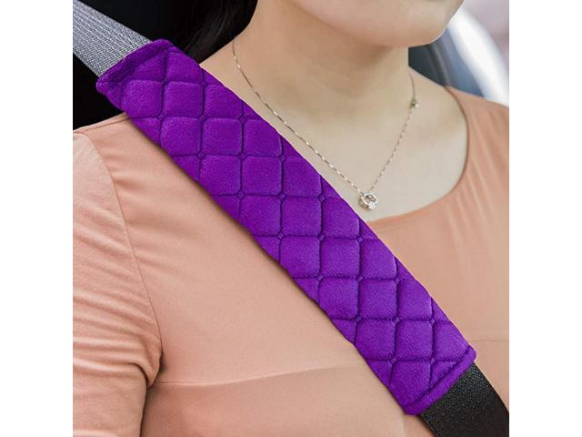 2Pcs Car Seat Belt Pad Cover 2-Pack Black Soft Car Safety Seat Belt Strap Shoulder Pad for Adults and Children Helps Protect Your Neck and
