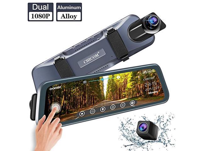 966 inch Mirror Dash Cam Touch Full Screen; 1080P 170° Full HD Front Camera;1080P 140°Wide Angle Full HD Rear View Camera;Time-Lapse Photography