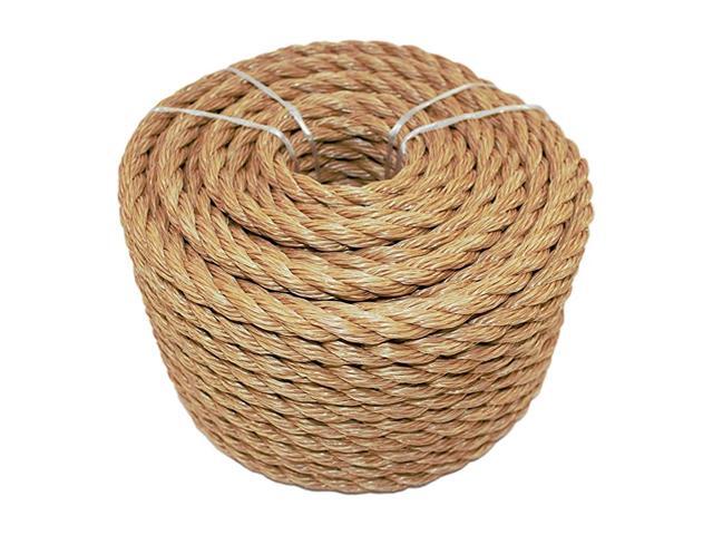 Twisted ProManila - UnManila Twisted 3-Strand Lightweight Synthetic Rope for DIY Projects Marine Commercial (15' x 100ft)
